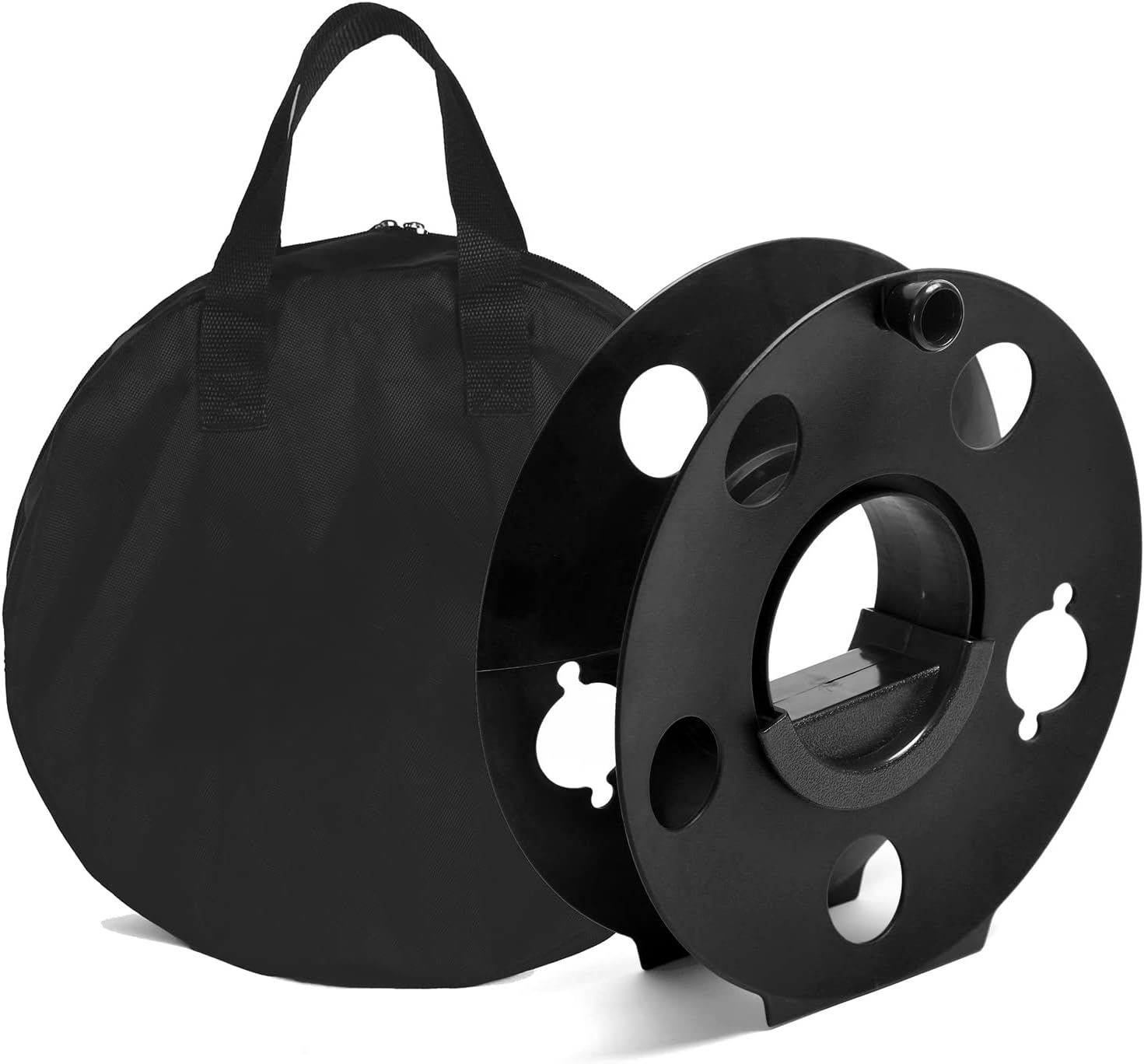 Cord Storage Reel Easy to Use Center Spin Handle,with Carrying Bag 100feet(black)