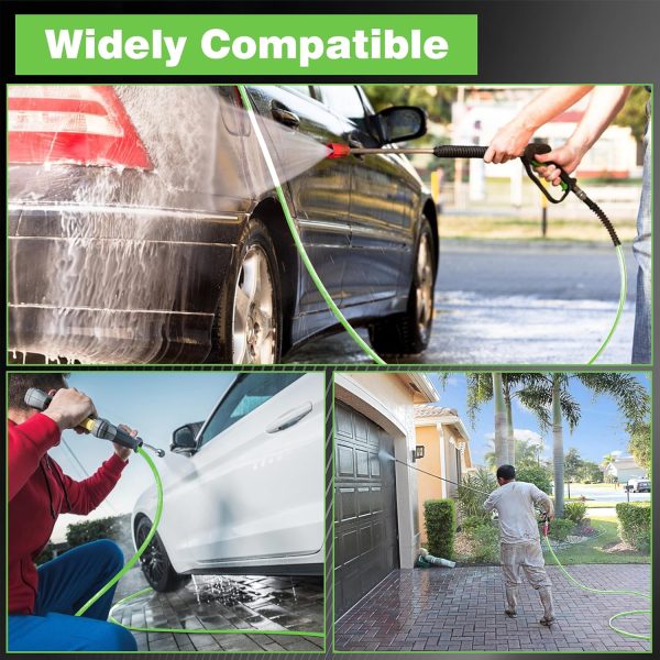 PWACCS Retractable Pressure Washer Hose Reel, 1/4" x 60ft Heavy Duty Power Washer Hose Reel, High Pressure Reel Auto Rewind, Wall/Floor Mounted, 3600 PSI - Image 5